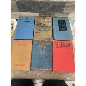 Zane Grey Vintage Western Books Lot of 6 Grosset & Dunlap Hardcover Wildfire Mes